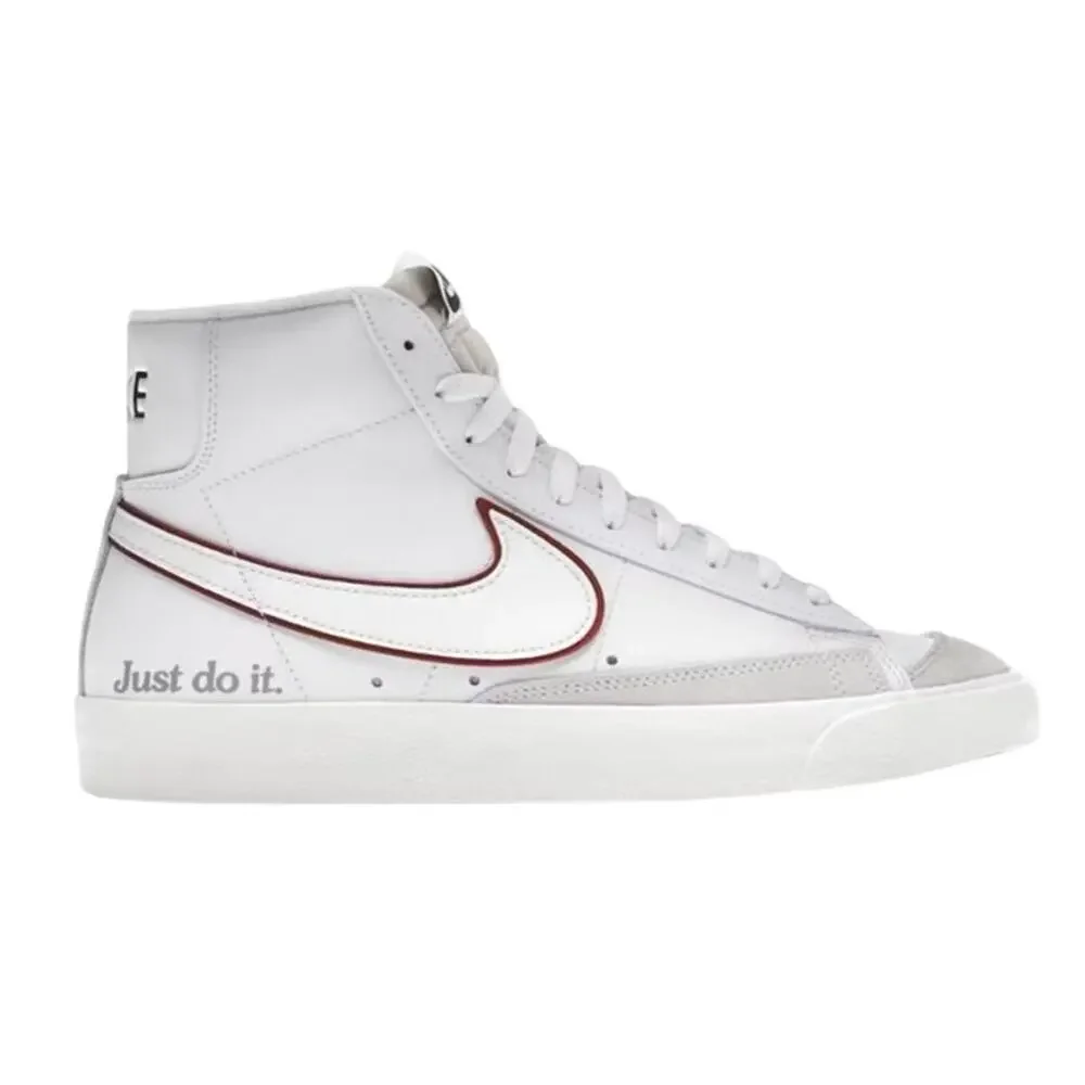 Nike Just Do It Blazer Mid 77 Mens 10 White Leather Lace Up Outdoor Ankle Clean!